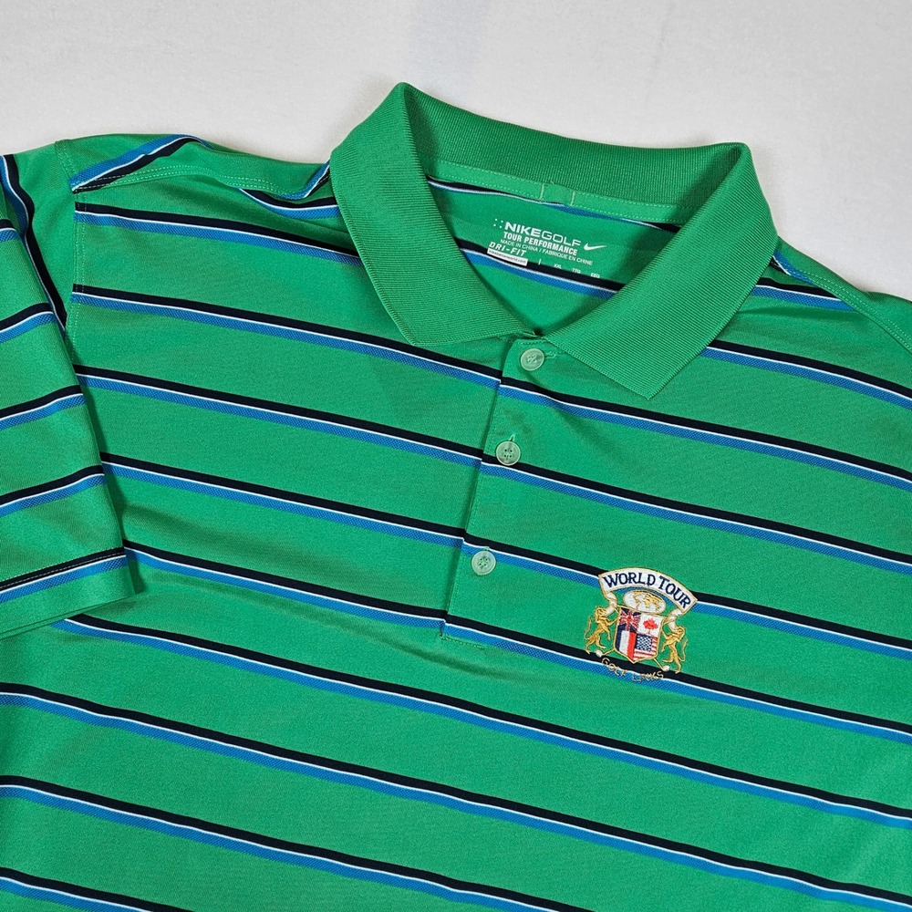Nike Golf Wolrd Tour Golf Links Performance Polo Shirt Mens XXL Dri-Fit